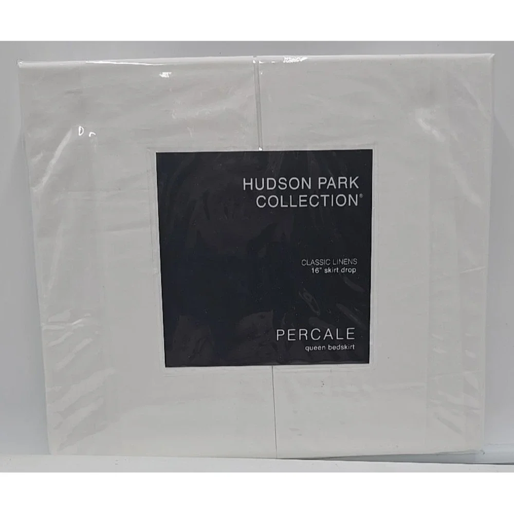 Hudson Park Classic Linens‎ Percale Queen Bedskirt White Egyptian Cotton